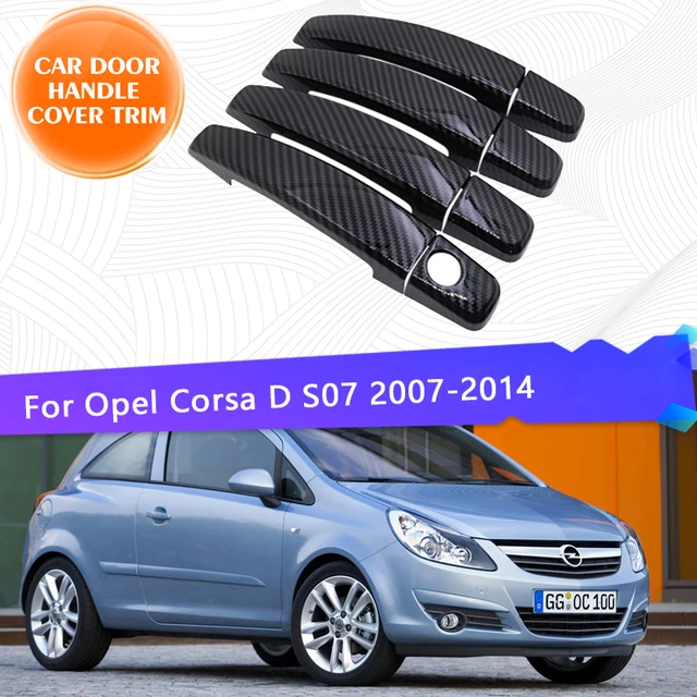 Für Opel Corsa D Vauxhall Corsa S07 2007 ~ 2014 Chrome Auto Türgriff  Abdeckung Trim Set Chrom Styling Außen teile Zubehör - AliExpress