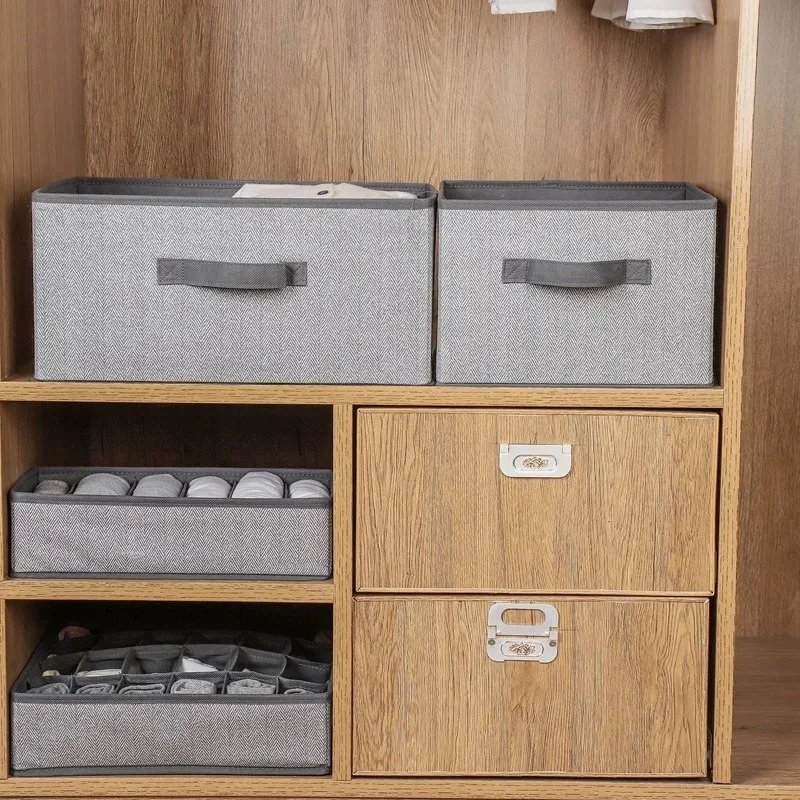 

BAINEL-Non Woven Fabric Storage Box, Drawer Style, Square, Uncovered Shoe Clothing and Debris