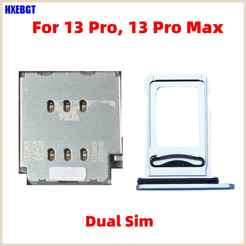 Lettore Di Schede Dual Sim Per Iphone 13 Pro , 13 Pro Max Sim Card Tray Connector Ribbon Flex Cable Slot Holder Parti Di Riparazione