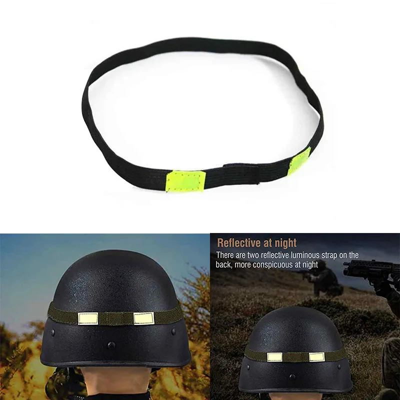 Taktischer Helmriemen Reflektierendes Elastikband für M1 M88 MICH Helm Outdoor Kampf Jagdzubehör – Detail 1