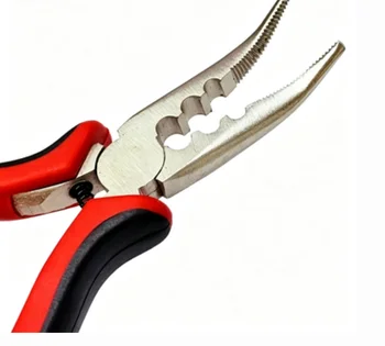 Pinza a Punta Curva per Extension Capelli Fai da Te, Strumento per Micro Anelli/Link/Perline e Extension con Piume