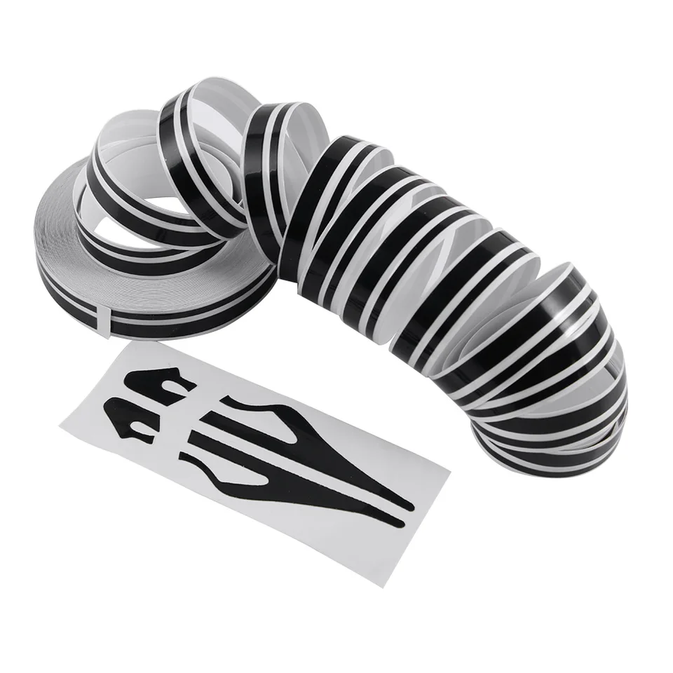 Ruban Adhésif Double Ligne Vinyle Blanc 12 Mm - 9,8 M - Pour Décoration Voiture, Moto, Bateau
