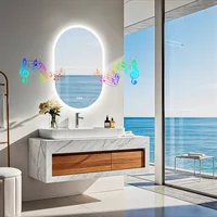 LUVODI Illuminated Bluetooth Bathroom Mirror LED Backlit Dimmable Vanity Makeup Mirror Anti-fog - Image 4