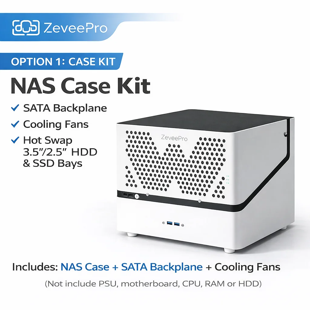 6베이 NAS 케이스 키트(SFX 파워 서플라이 포함) MATX ITX 서버 섀시 핫스왑 백플레인 스토리지 케이스