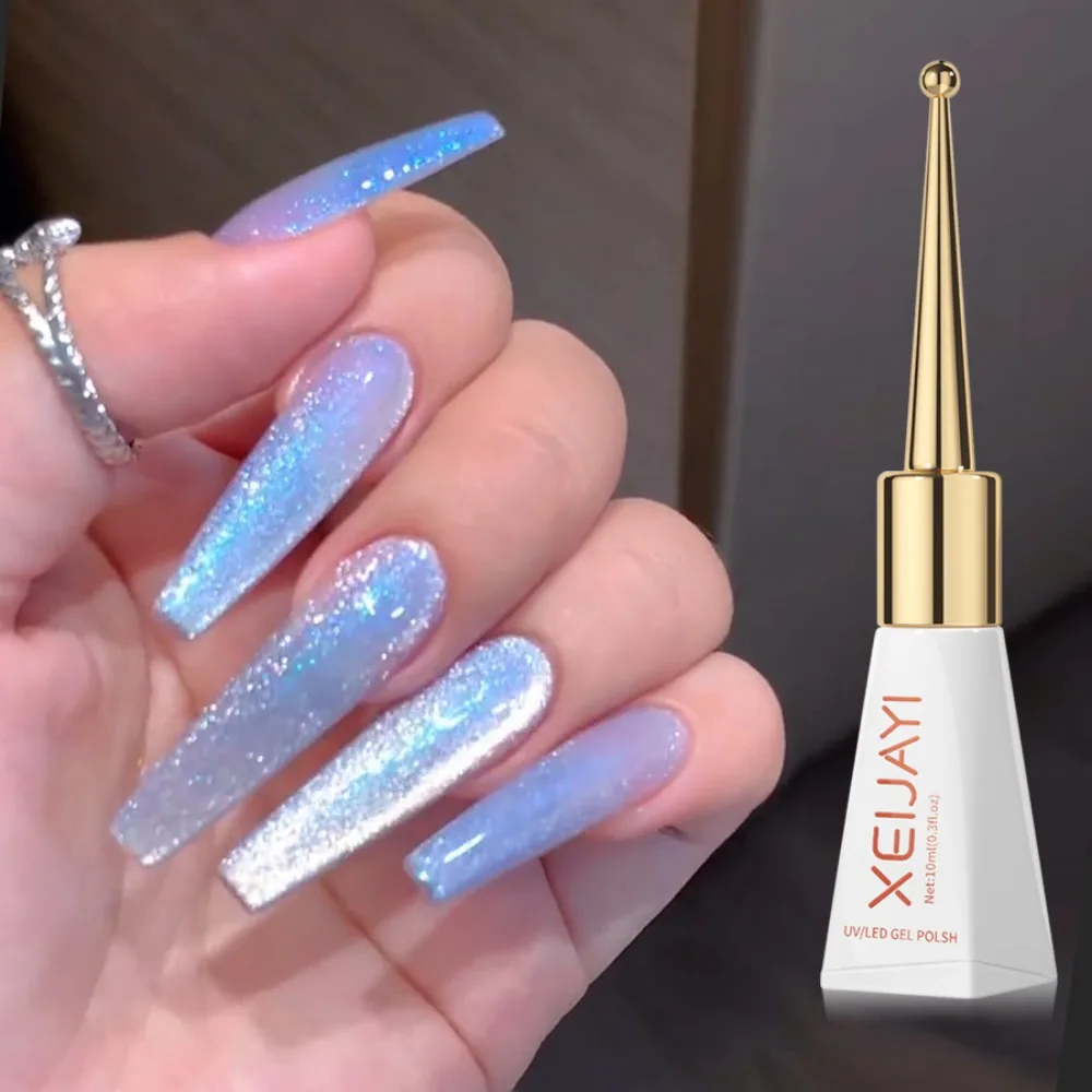 XEIJAYI 10 ミリリットルブルー磁気ジェル反射グリッター