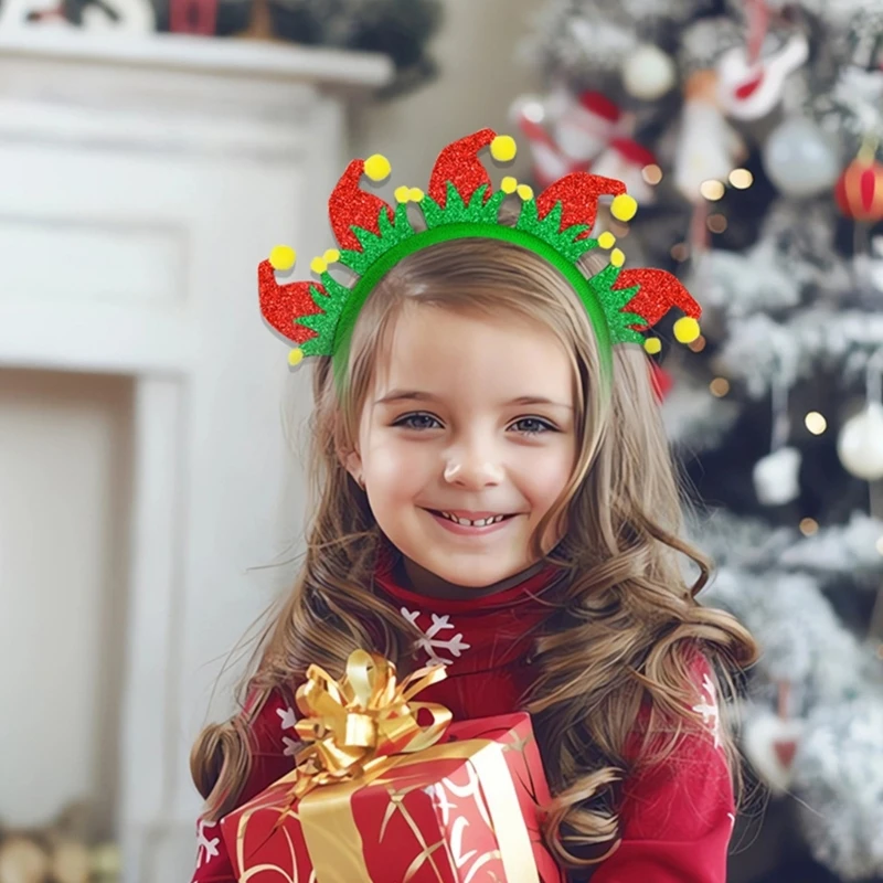 Adjustable Size Headband Christmas Themed Headwear Handmade Headpiece Festival Costume Accessories Party Supplies