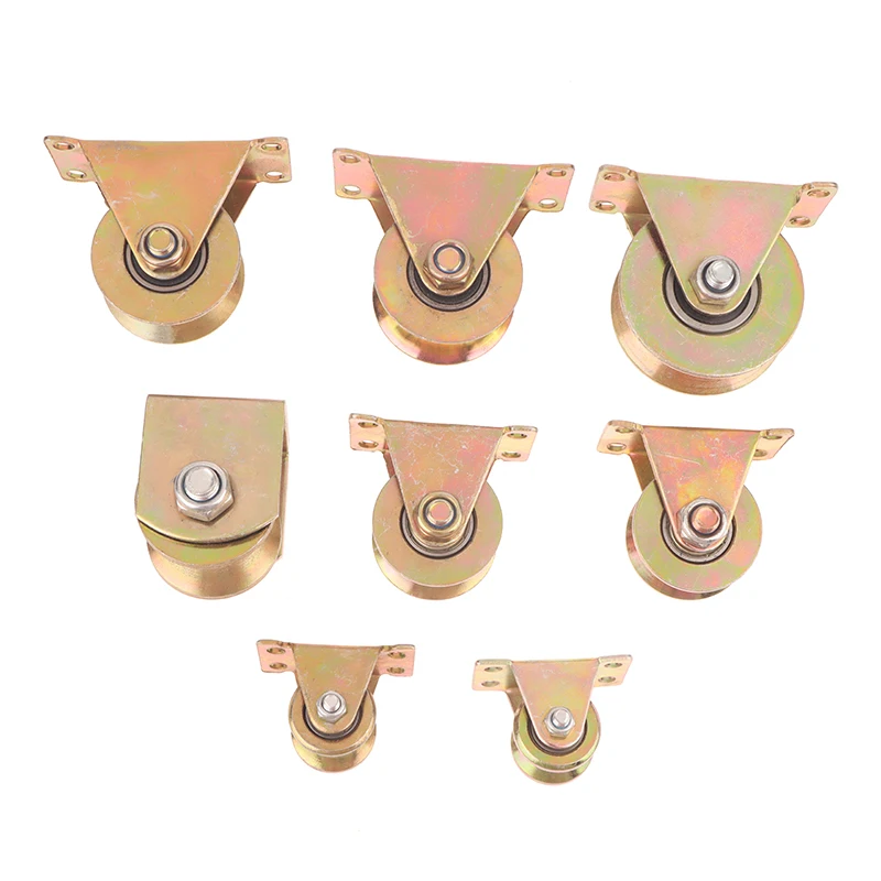 1PC U/V Shaped Caster Track Wheel, Steel Sliding Door Rollers with Bearing Pulley, Durable & Smooth Operation