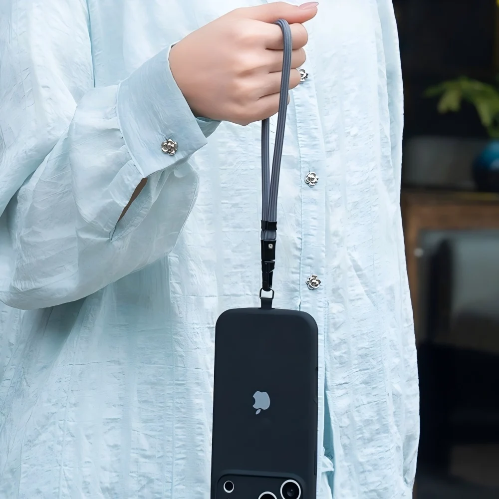 Universal Adjustable Mobile Phone Lanyard with Self-Locking Anti-Drop Design - Durable Polyester Wrist Strap