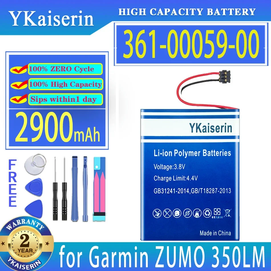 

Аккумулятор ykaisin 361-00059-00 3610005900 2900 мАч для GPS-навигатора Garmin ZUMO 350LM 390LM 340LM