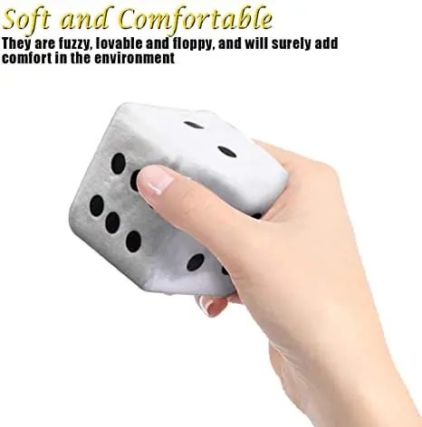 2Pcs Plush Dices Car Hanging Pendant Decor Dice Velvet Dice Model Decoration Rearview Mirrors Styling Car Accessories Interior