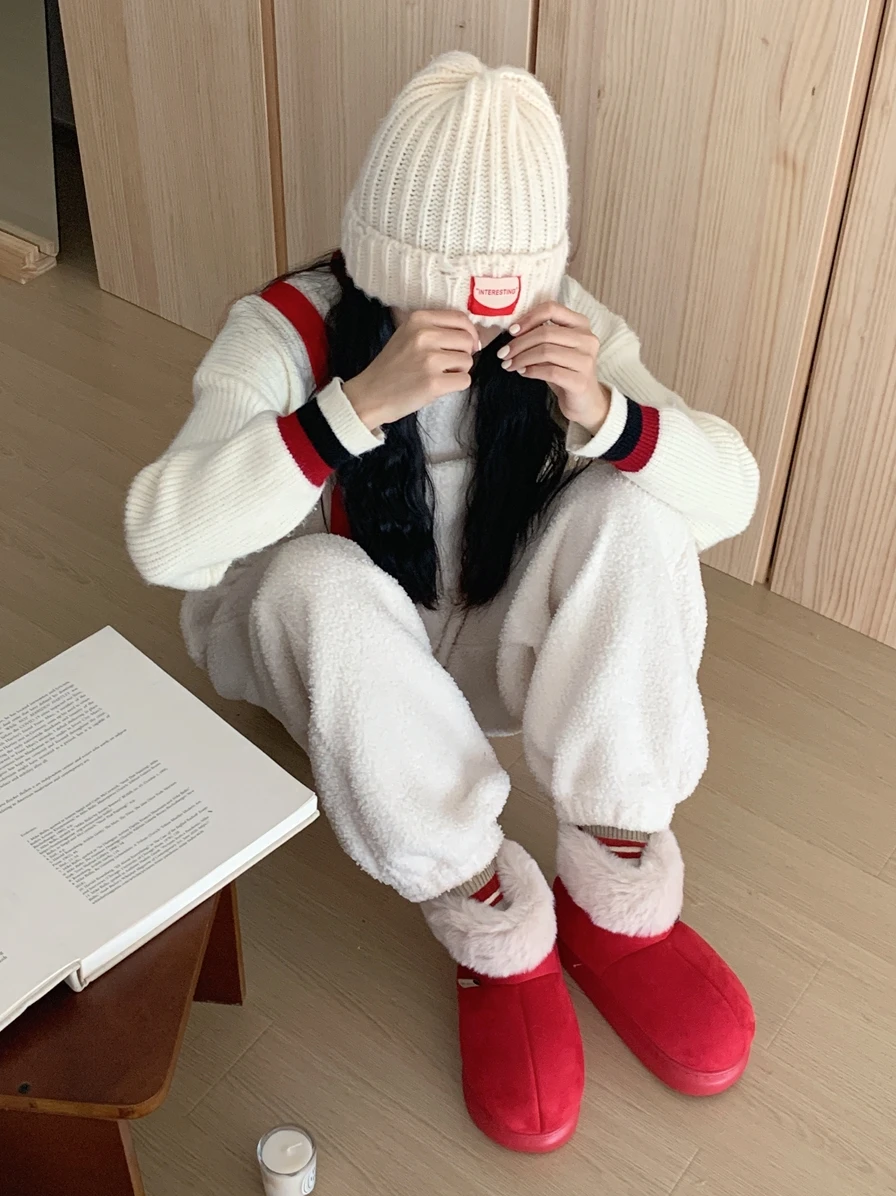 Parent-child Warm Plush Thick Snow Boots For Women's Man Ankle Boots Outerwear Versatile New Winter Cotton Household Shoes