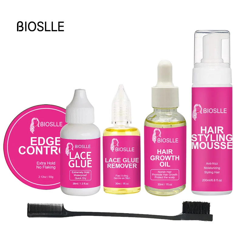 BIOSLLE Waterproof Lace Glue and Remover No Flaking Edge Control Protect The Scalp Growth Oil Hair Foam Kit wig glue for lace front wigs adhesive adhesives hair sprays wig install kit edge control accessory extension accessories tools