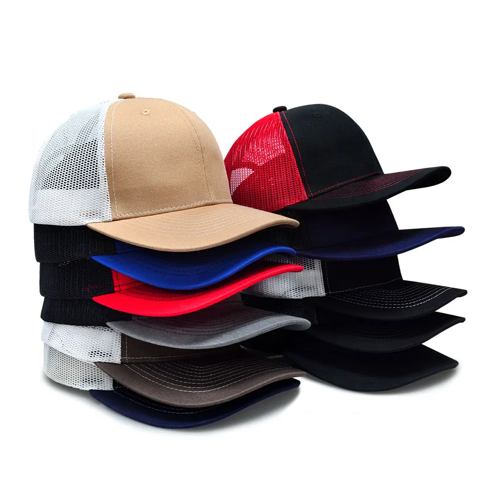 New Richardson Unisex Cap Casual Plain Mesh Baseball Cap Adjustable