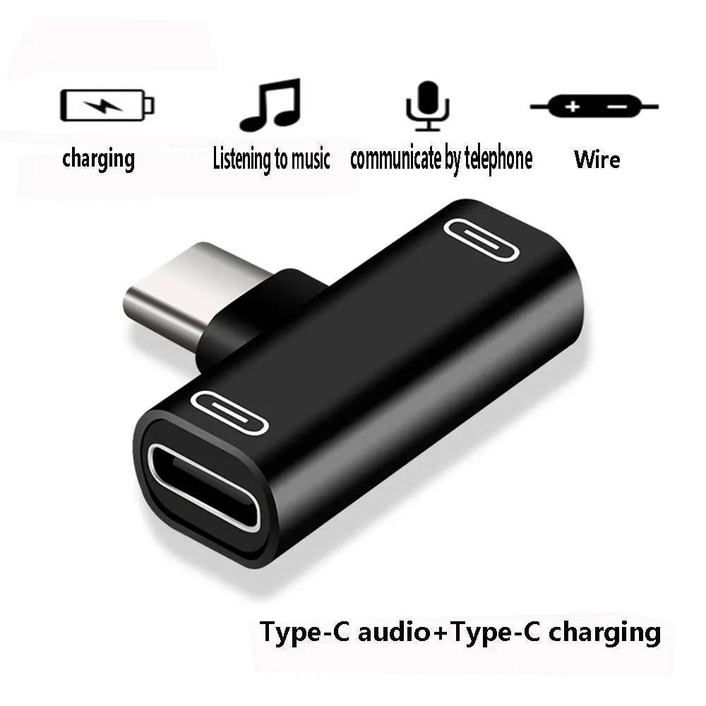ตัวเลือกสินค้า USB-C 2 in 1 ชาร์จ+หูฟัง ตัวผู้เป็น Dual Type C
