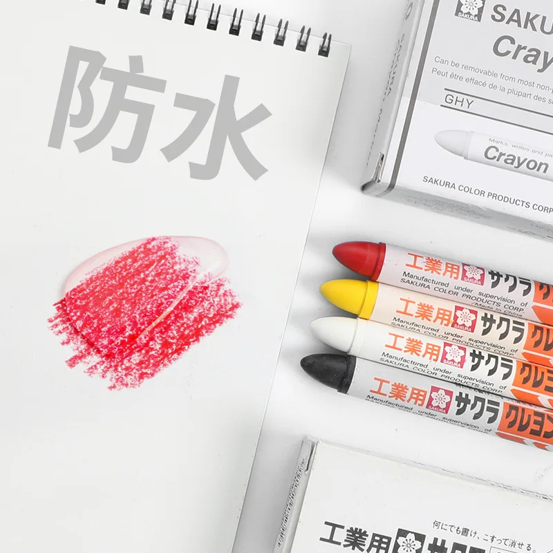 10 개/상자 산업용 마킹 펜 방수 및 비 페이딩 다목적 목재 금속 스톤 마킹 쓰기 기름기 솔리드 크레용