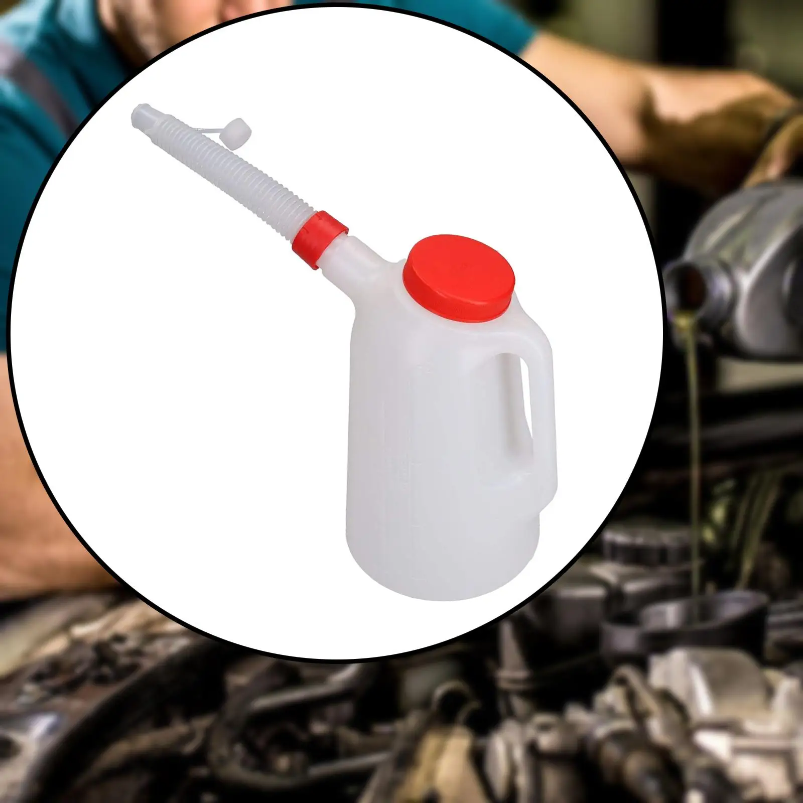 Oil Measuring Jug 5L with Cap Oil Container for Vehicle Car Automotive