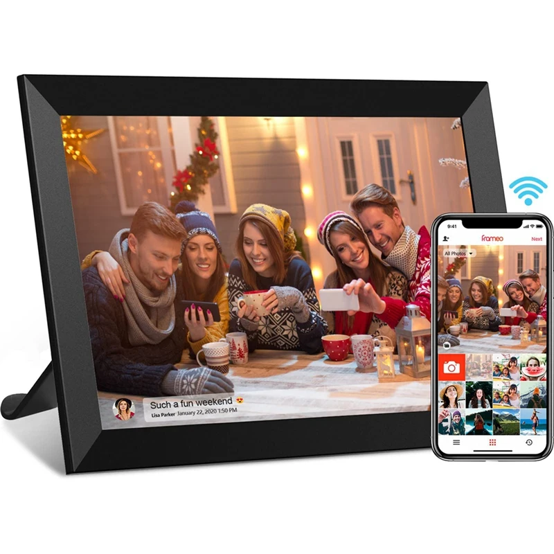 Умная цифровая фоторамка с Wi-Fi, 10,1 дюйма, x, сенсорный ЖК-экран IPS, автовращение, портрет и пейзаж, легкая установка, вилка стандарта США