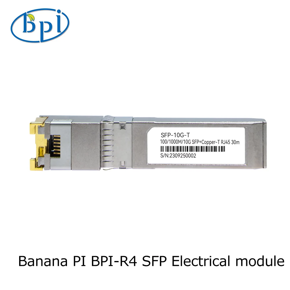 Módulo Elétrico do pi da Banana Bpi-r4 Sfp10g-t 100 1000m 10g Sfp Mais Cobre-t Rj45 Aplicável a Bpi-r4
