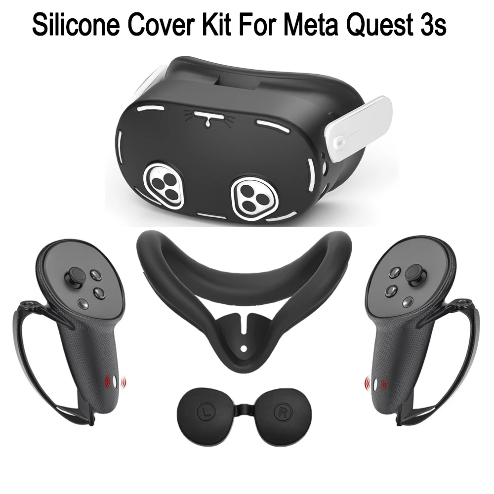 Neues, langlebiges, weiches 5er-Packungsset aus Silikon, VR-Zubehör für Meta Quest 3S, Abdeckungsset, Weihnachtsgeschenk