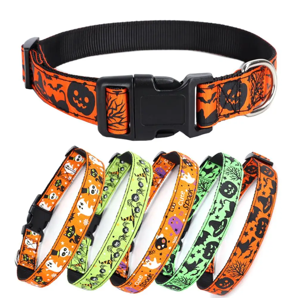 Collare Per Cani In Cotone Di Halloween Collare Per Cani Autunnale Resistente Collare Per Cani In Tessuto Morbido Durevole Per Cani Di Taglia Piccola 