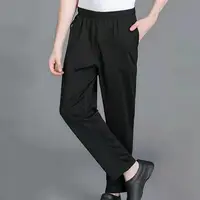 Unisex Chef Pants Loose Elastic Waist Trousers Pockets Stretchy Service Cook Restaurant Uniform Waiter Secure Trousers 2