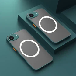 Deluxe Magnetic Matte Case - Wireless Charging Shockproof Armor Cover - 13 Pro Max (Army green)