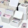 1Pcs Korean Pure White Storage Box Blind Box Card Photocard Storage Box Photo Card Organizer Classification Flip Holder 5