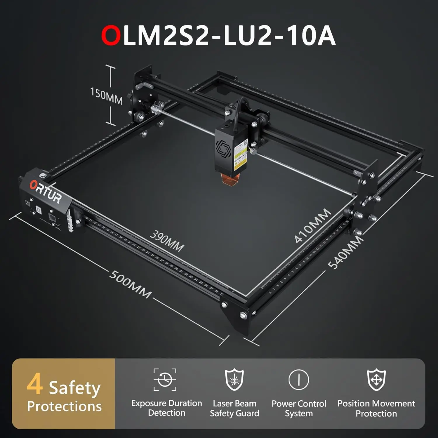 10W Output Laser Engraver, Ortur Master 2 S2 LU2-10A Class 4 Efficient Engraving Machine Fit, High Precision C
