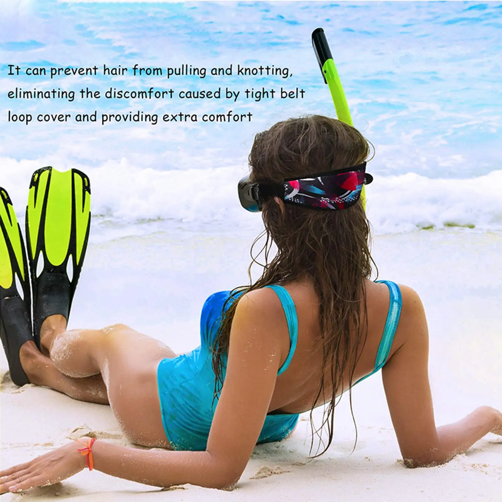 Padded Neoprene Strap Cover – Comfortable Scuba Dive and Snorkeling Mask Hair Protector, Gear Accessory Equipment Beach Toys and Leisure Accessories Snorkeling gear