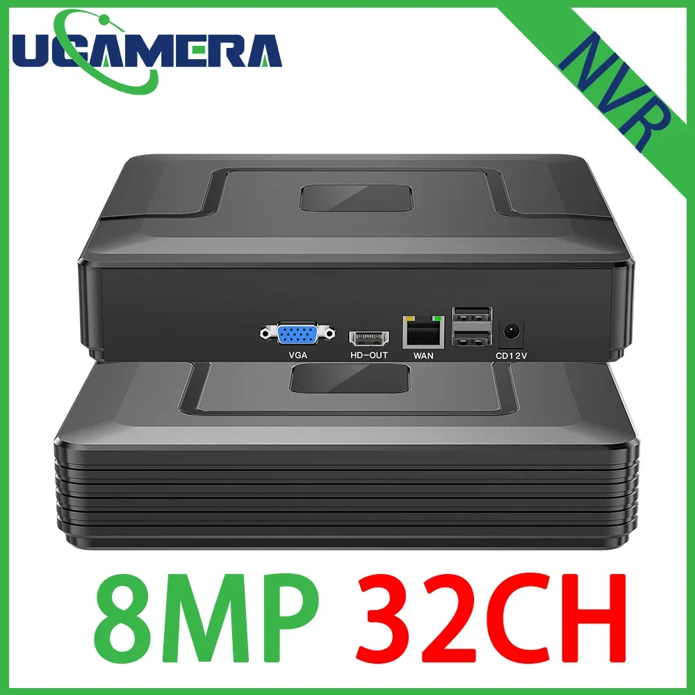 

H.265 CCTV NVR 9/10/16/32CH For 8MP 4K IP Camera Support Face Human DetectionVideo NVR Recorder Security System XMEYE Pro APP