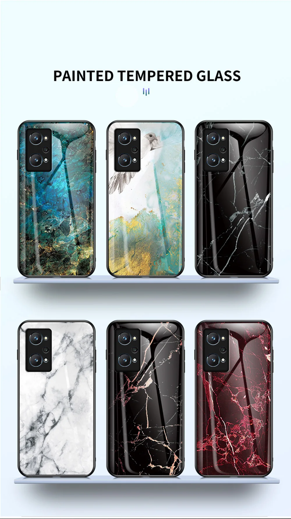 Realme 9 Pro Plus Custodia in vetro DECLAREYAO Coque in vetro temperato duro ultra sottile di lusso per OPPO Realme 8 7 7i 6 5 3 2 Cover_voghion.com