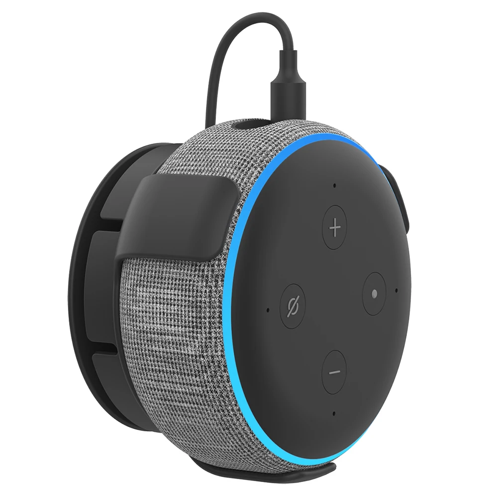 FREESOO Holder Stand Bracket for Echo Dot Wooden Speaker Protective Case for Alexa Generation Black 