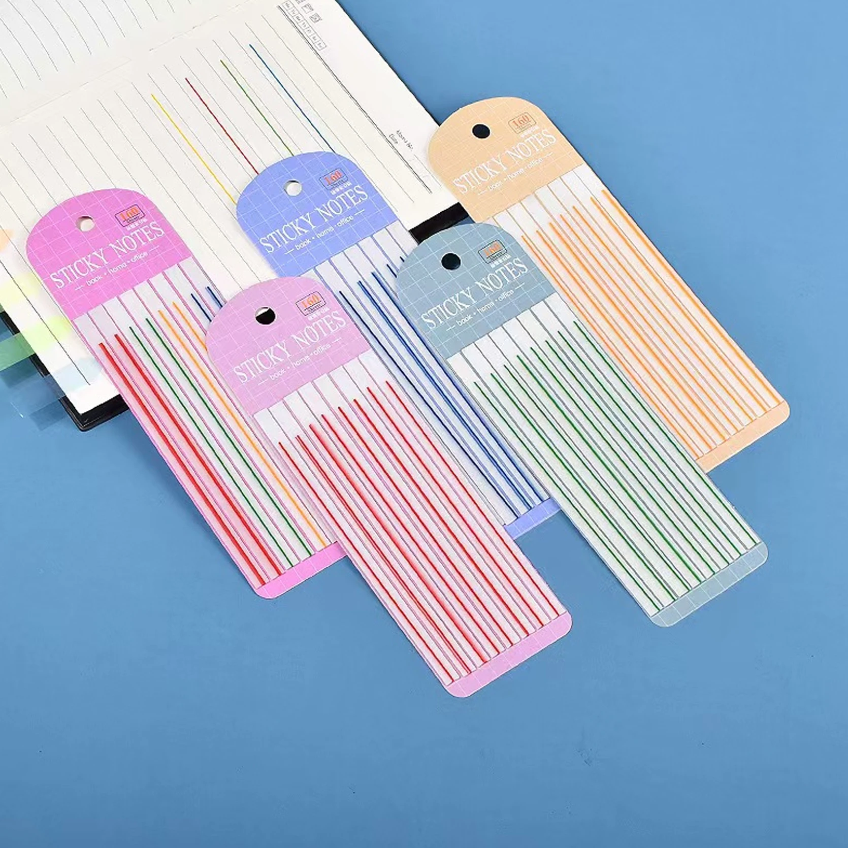 160 Sheets Narrow Sticky Index Strips, Multicolor Self-Adhesive Page Tabs,Slim Sticky Notes for Reading,Study&File Organization - 6