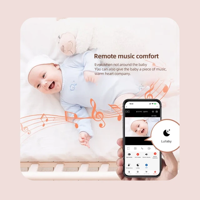 1080P HD Baby Monitor Tuya APP Remote Control 2 Million Pixel Camera Sound Temperature Detection Infrared Night Vision Babyphone 5