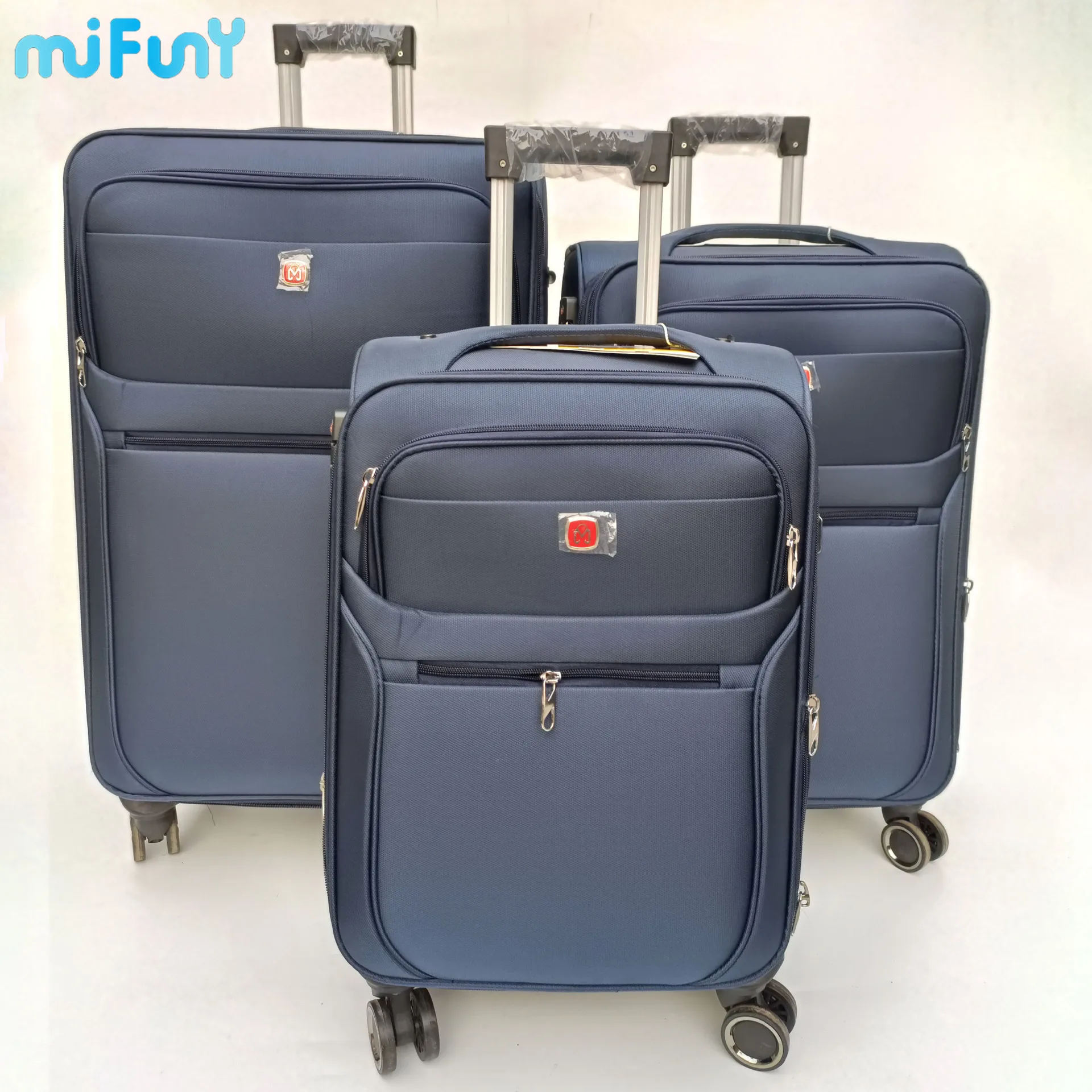 

MiFuny Rolling Luggages Oxford Cloth Business Style Universal Wheel Boarding with Lock Portable Business Trolley Travel Case