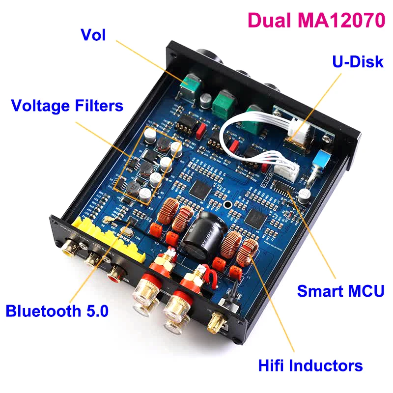 Dual-MA12070-2-160W-Bluetooth-Infineon-Dual-MA12070-Digital-Audio-Power ...