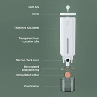 เครื่องจ่ายสบู่แบบไม่ต้องเจาะรู ใช้งานง่าย กดด้วยมือ ความจุ 450 มล. - แบบติดผนังด้วยกาว สำหรับเจลล้างมือ แชมพู และเจลอาบน้ำ 3