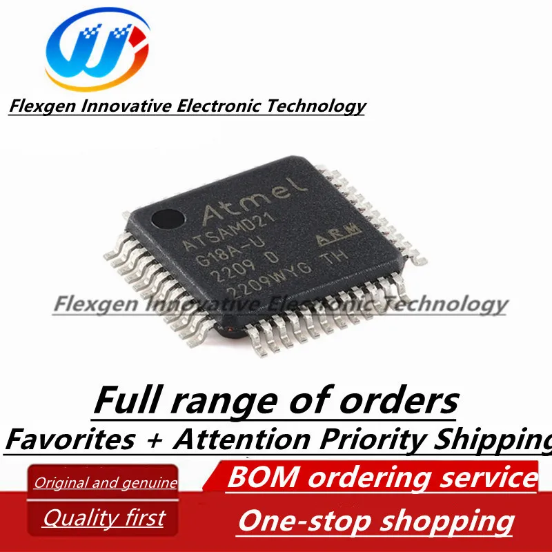 

(5 pcs) TQFP-48 256KB 32-bit microcontroller chip in ATSAMD21G18A-AU package