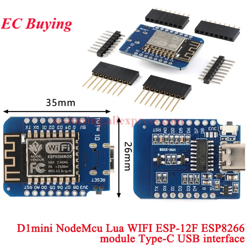 10 Stück/1 Stück WeMos LOLIN D1 Mini PRO NodeMcu Lua ESP8266 ESP32 ESP-12F WIFI Bluetooth-c CH340 FT232 CP2104 CH9102 MICRO TYPE-C USB – Detail 4