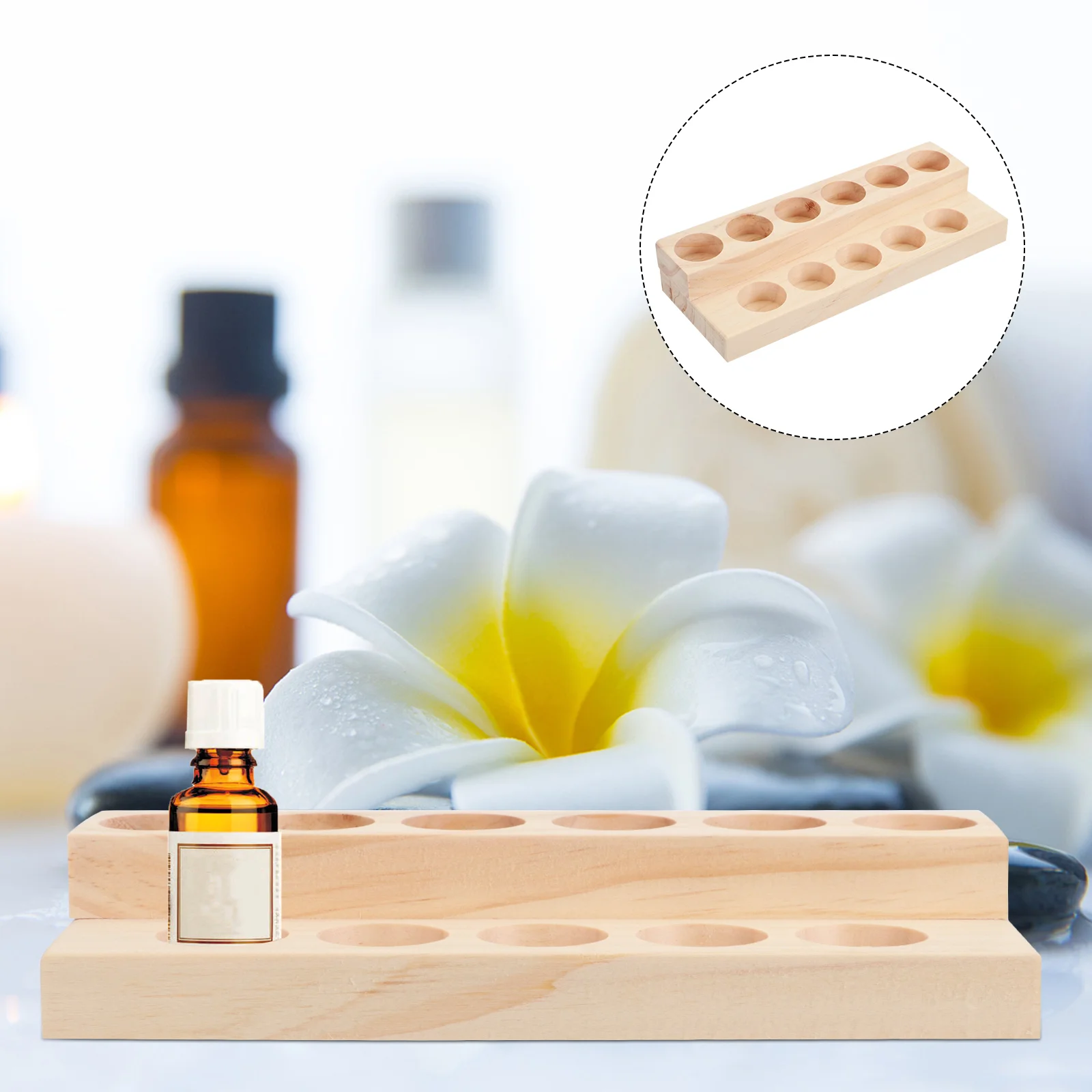 

2 Tiers Display Shelf Rack Essential Oil Storage Stand Holder Organizer