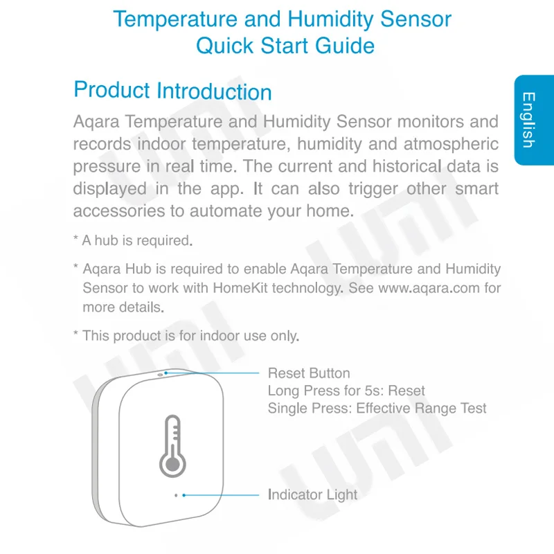 Temperature Sensor Smart Air Pressure Humidity Sensors WSDCGQ11LM Smart Control