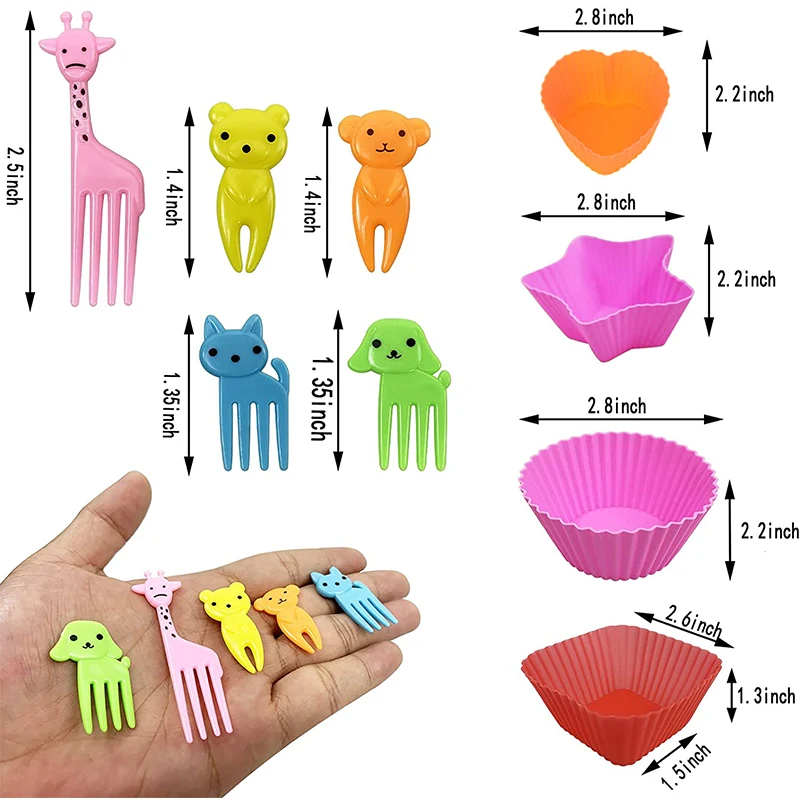 Cute Mini Animal Cartoon Food Picks Children Snack Cake Dessert Food Fruit Forks Silicone Lunch Box Dividers fruit fork,food toothpicks,food picks,silicone cooking fork,silicone fork
