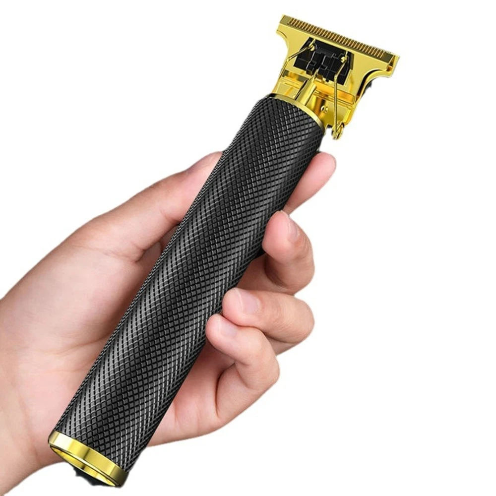 Gold Hair Clipper Men Electric Haircut Kit Black Hair Trimmer Grooming Waterproof Rechargeable Close Cutting T Blade Trimmer USB