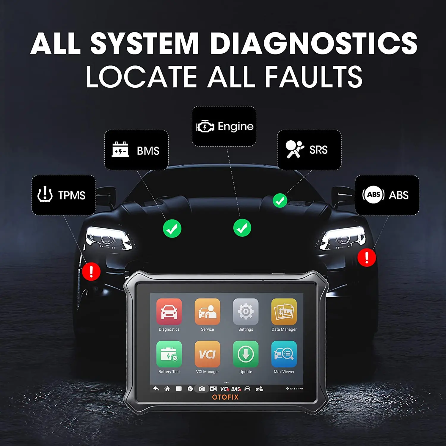 OTOFIX 블루투스 자동차 진단 도구, D1 라이트, OBD2 스캐너, 양방향 자동차 스캔 도구, 2 년 무료 업데이트 활성 테스트