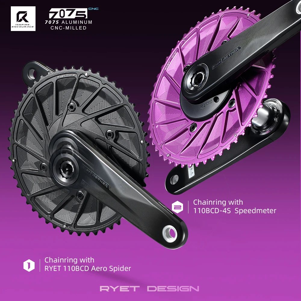 RYET Carbon Road Bike Cranksets 295g Ultralight DUB Axle