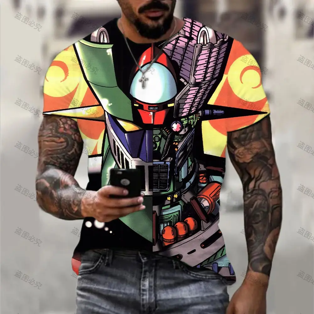 

2023 Mazinger Z T-shirts Men T-shirt New Men's Essentials Anime Clothes Leisure Harajuku Oversized Y2k Tops Summer Cartoon 6XL