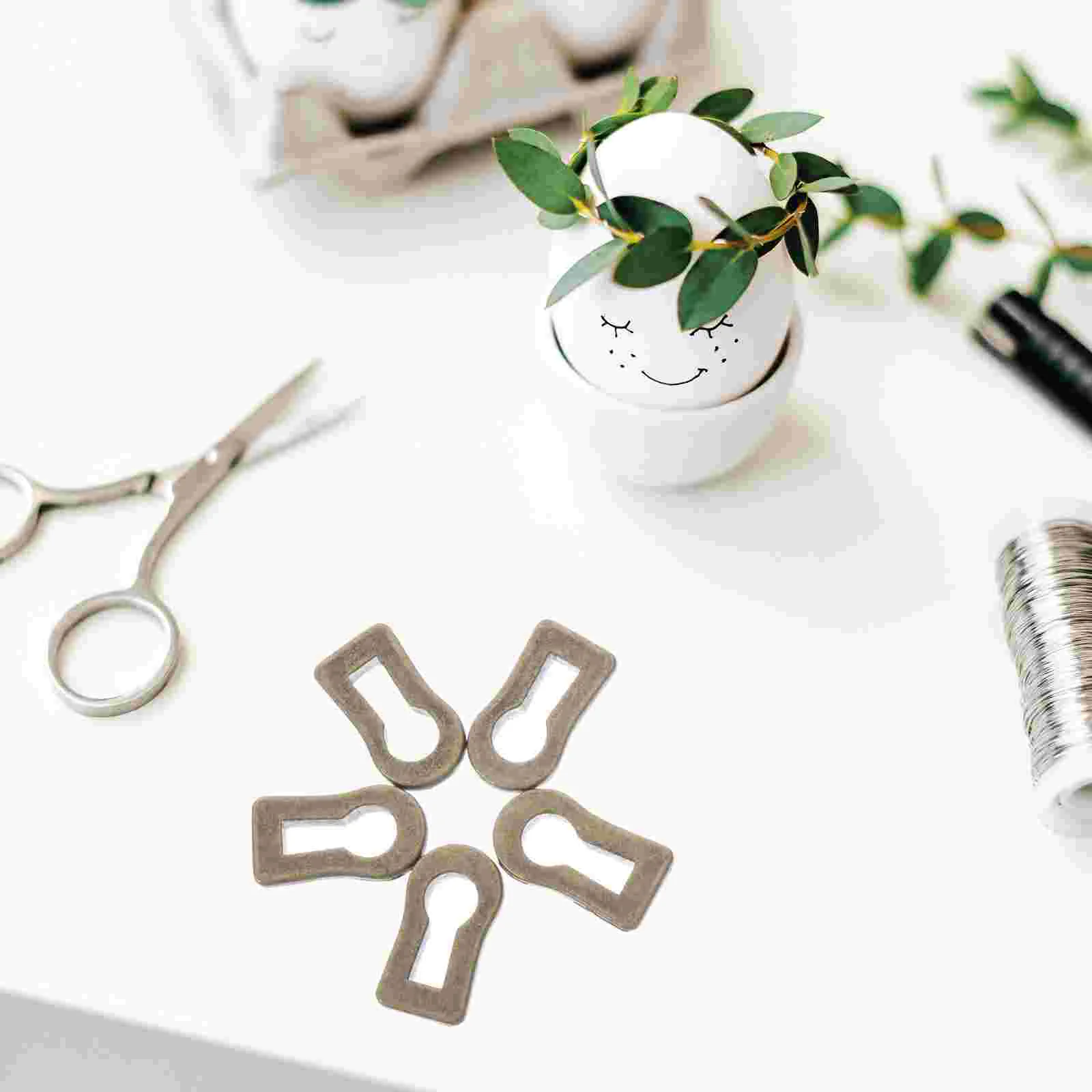 10 Pcs Keyhole Covers For Doors Zinc Alloy Plate Insert Furniture Vintage Decor Escutcheons