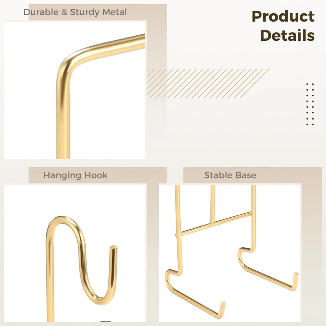 8Pcs Tea Cup And Saucer Holder Coffee Cup Holder Metal Stand For Holding Tea Plate Coffee Mug Organizer Display Rack rotating stand