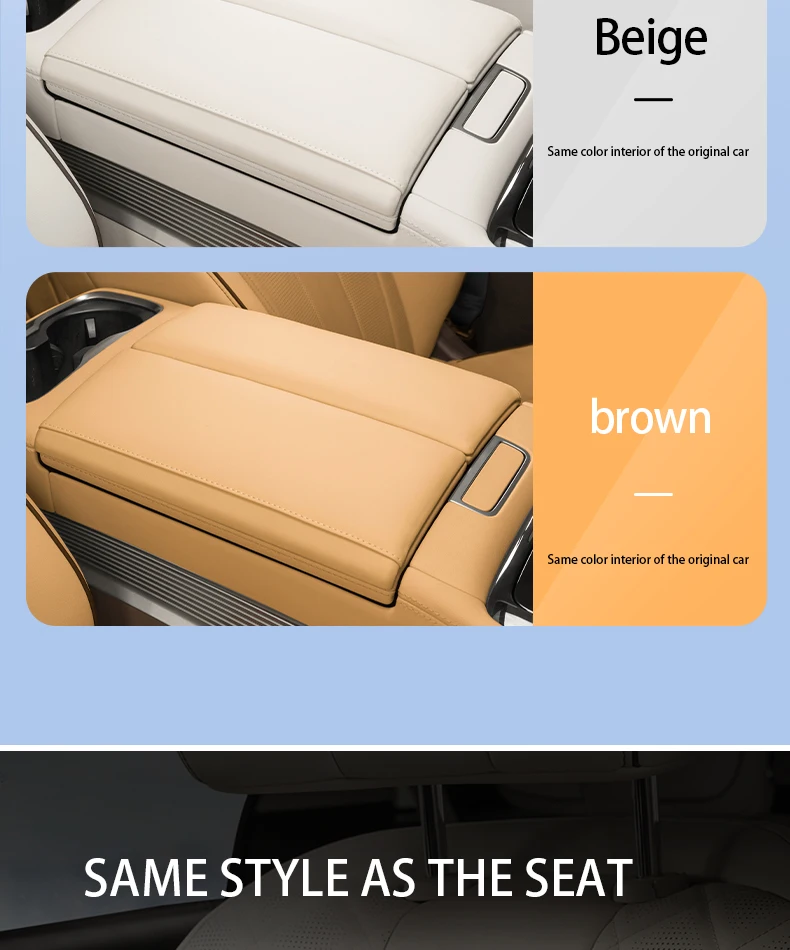 For DENZA D9 All series Armrest box cushion Protective cover Leather height incr