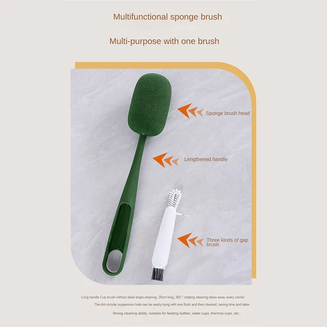 Cup Brush Anti-mildew Does Not Take Up Space 4 In 1 Cup Brush Antibacterial Hanging Use Sponge Brush Clean Without Blind Spots